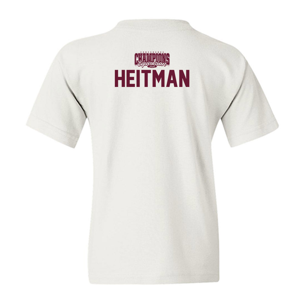 Texas A&M - NCAA Equestrian : Kaylynn Heitman - Conference Champions Youth T-Shirt-1