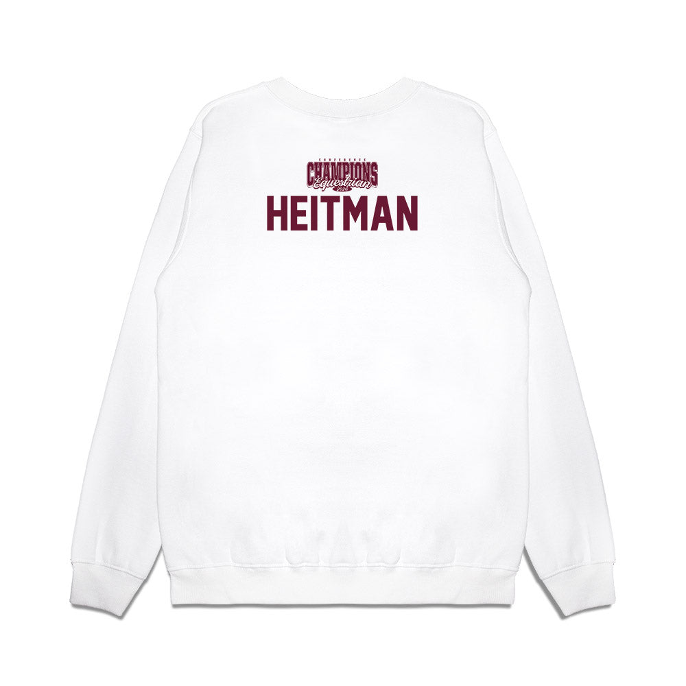 Texas A&M - NCAA Equestrian : Kaylynn Heitman - Conference Champions Premium Crewneck Sweatshirt-1