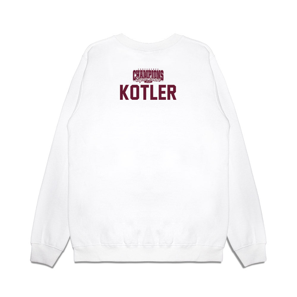 Texas A&M - NCAA Equestrian : Anna Kotler - Conference Champions Premium Crewneck Sweatshirt-1