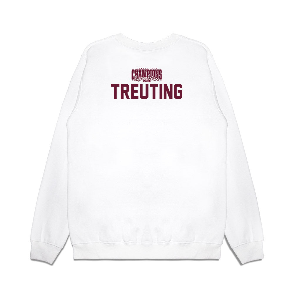 Texas A&M - NCAA Equestrian : Alida Treuting - Conference Champions Premium Crewneck Sweatshirt-1