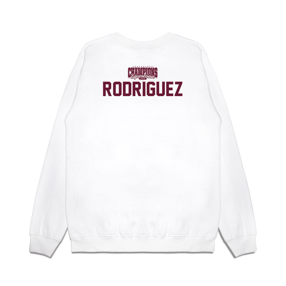 Texas A&M - NCAA Equestrian : Marianna Rodriguez - Conference Champions Premium Crewneck Sweatshirt-1