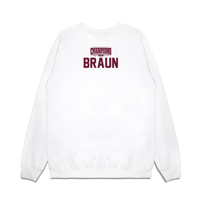 Texas A&M - NCAA Equestrian : Meagan Braun - Conference Champions Premium Crewneck Sweatshirt-1