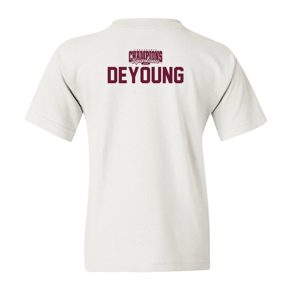 Texas A&M - NCAA Equestrian : Avery Deyoung - Conference Champions Youth T-Shirt-1