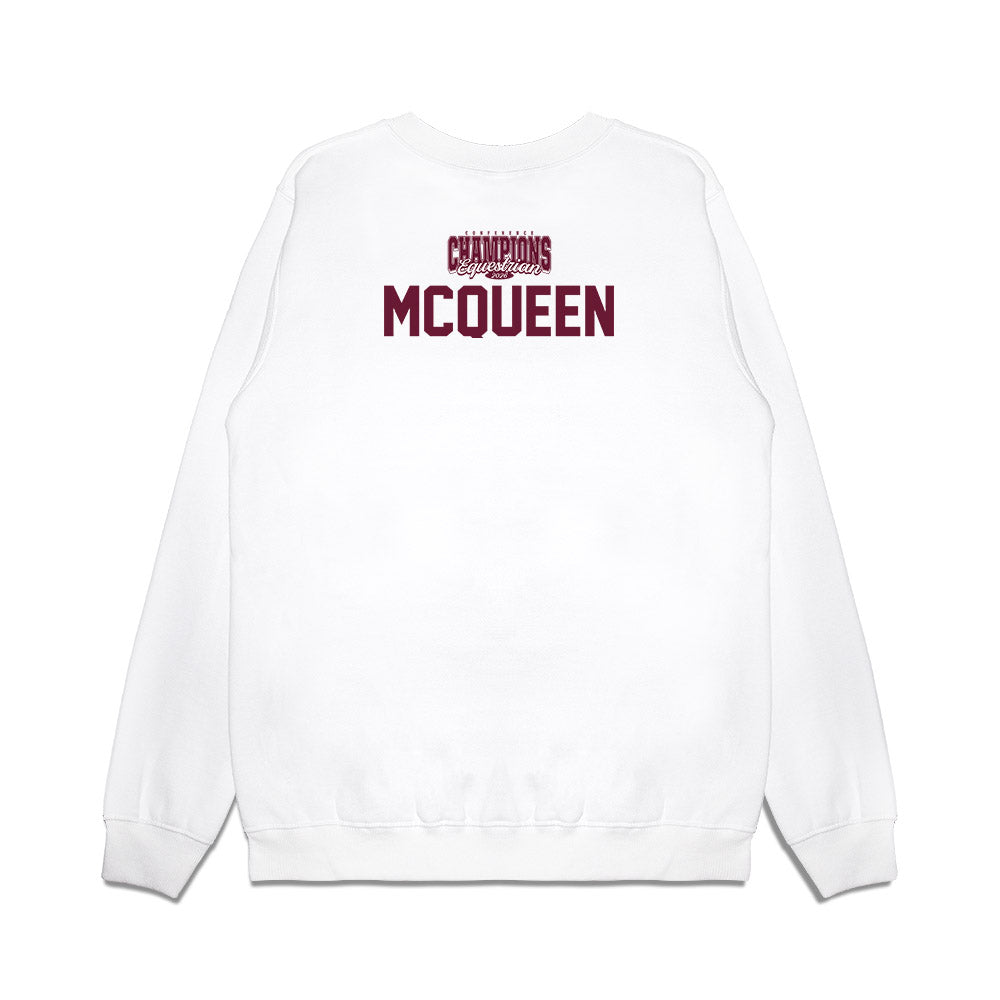 Texas A&M - NCAA Equestrian : Moriah McQueen - Conference Champions Premium Crewneck Sweatshirt-1