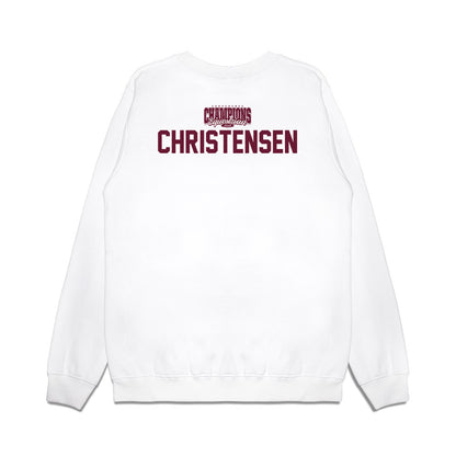 Texas A&M - NCAA Equestrian : Cara Christensen - Conference Champions Premium Crewneck Sweatshirt-1