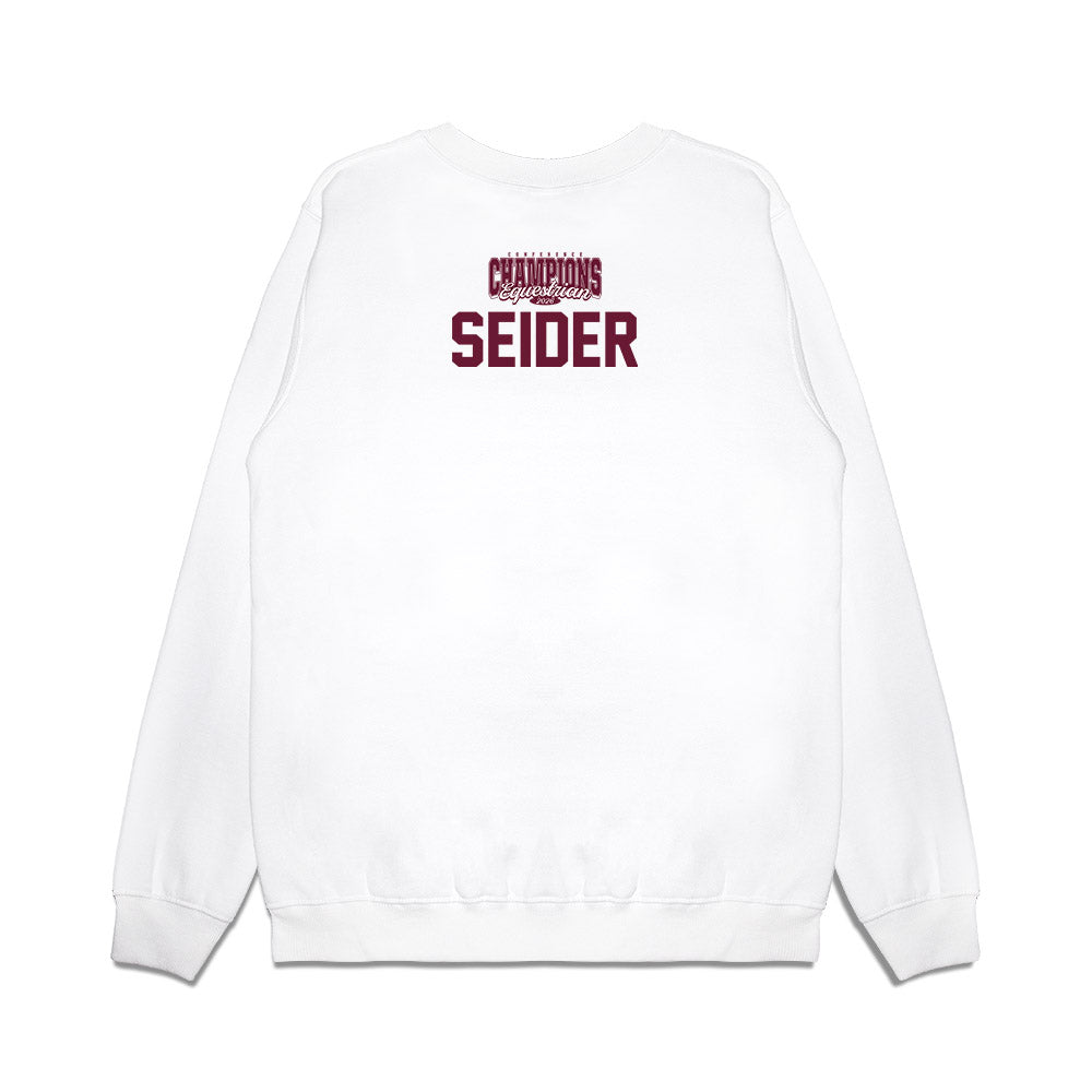 Texas A&M - NCAA Equestrian : Lila Seider - Conference Champions Premium Crewneck Sweatshirt-1