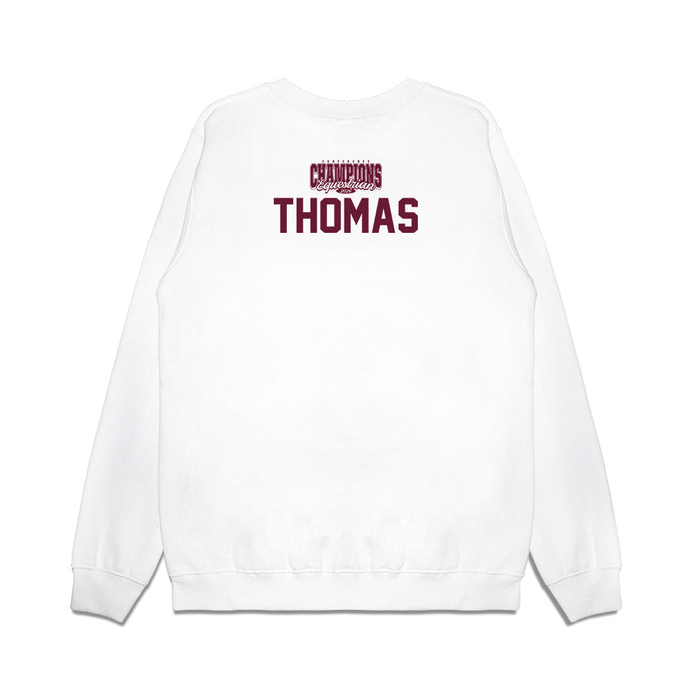 Texas A&M - NCAA Equestrian : Logan Thomas - Conference Champions Premium Crewneck Sweatshirt-1