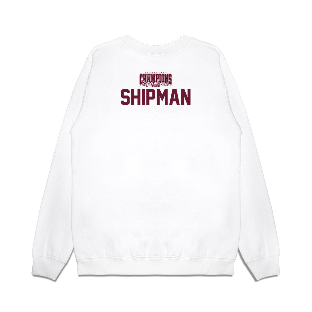 Texas A&M - NCAA Equestrian : Grace Shipman - Conference Champions Premium Crewneck Sweatshirt-1