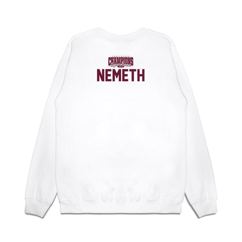 Texas A&M - NCAA Equestrian : Clara Nemeth - Conference Champions Premium Crewneck Sweatshirt-1