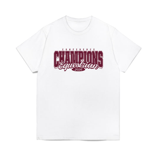Texas A&M - NCAA Equestrian : Mattie Gustin - Conference Champions Comfort Colors T-Shirt-0