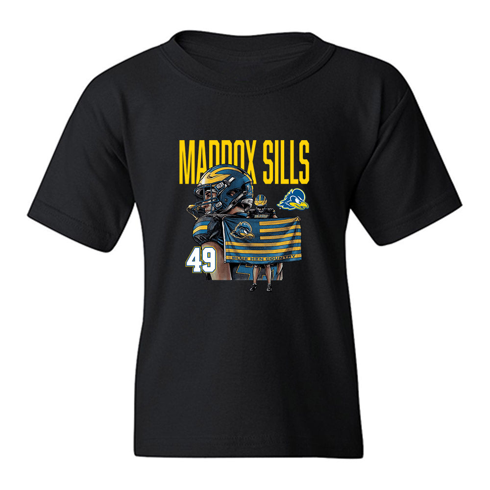 Delaware - NCAA Football : Maddox Sills - Caricature Youth T-Shirt-0