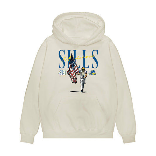 Delaware - NCAA Football : Maddox Sills - Caricature Premium Hooded Sweatshirt-0