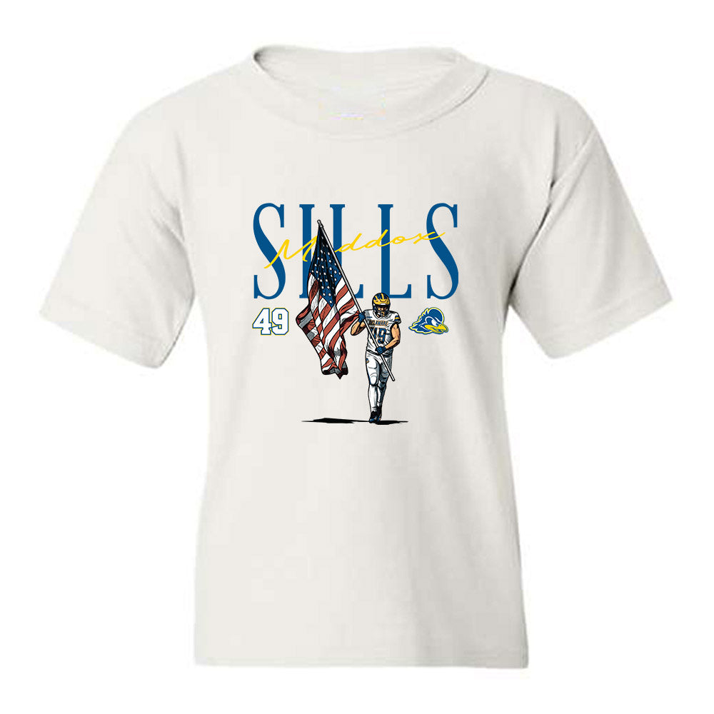 Delaware - NCAA Football : Maddox Sills - Caricature Youth T-Shirt-0