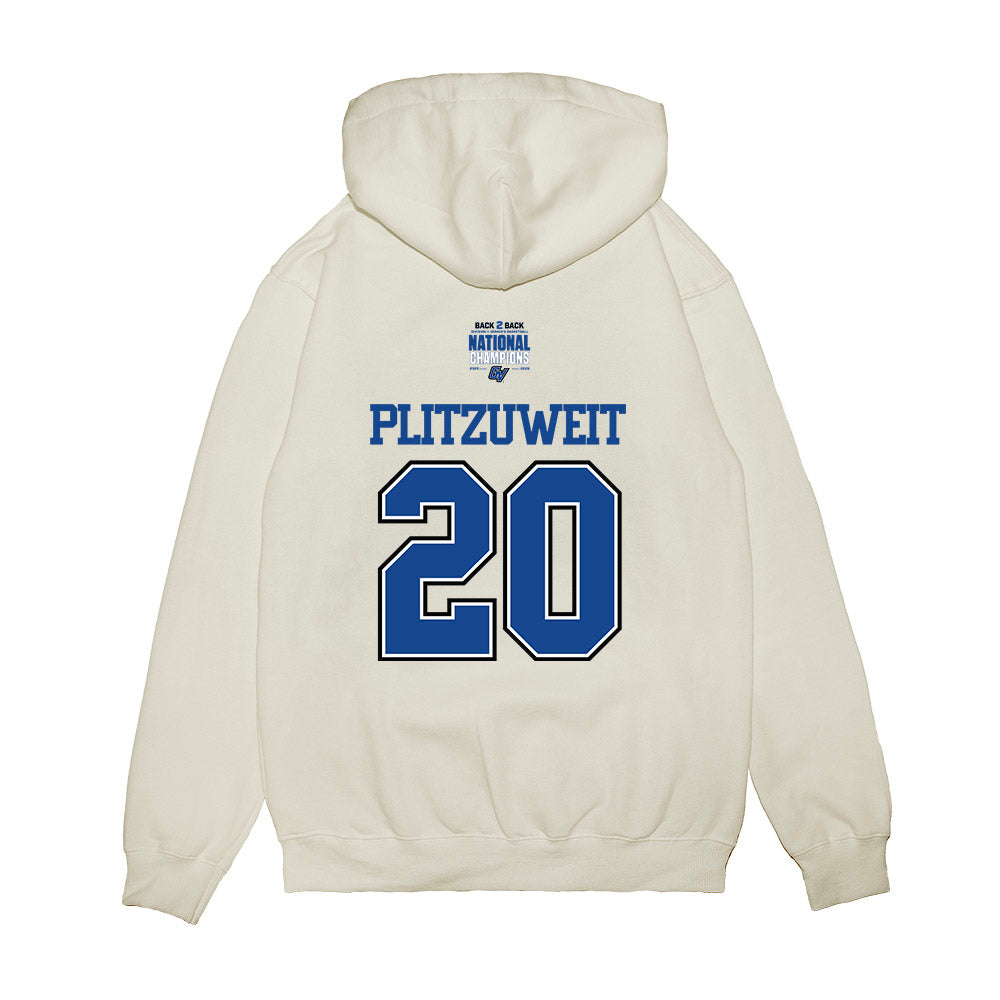 Grand Valley - NCAA Women's Basketball : Lexi Plitzuweit - DII Back to Back National Champions Premium Hooded Sweatshirt-1