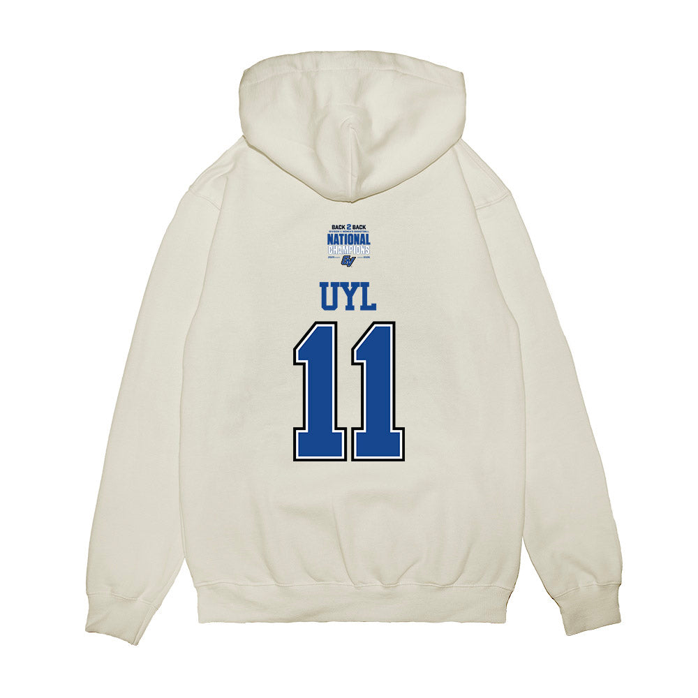 Grand Valley - NCAA Women's Basketball : Madi Uyl - DII Back to Back National Champions Premium Hooded Sweatshirt-1