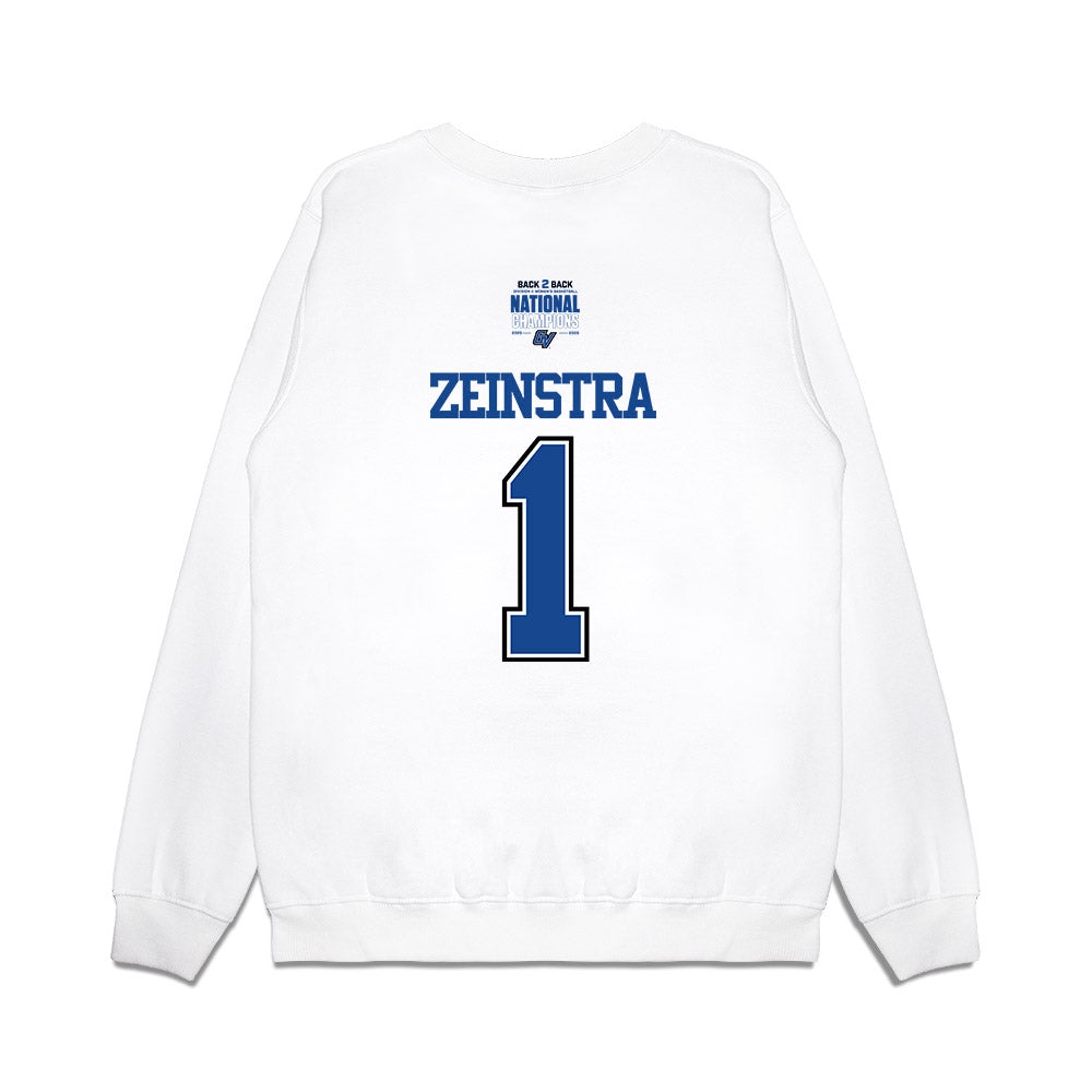 Grand Valley - NCAA Women's Basketball : Avery Zeinstra - DII Back to Back National Champions Premium Crewneck Sweatshirt-1