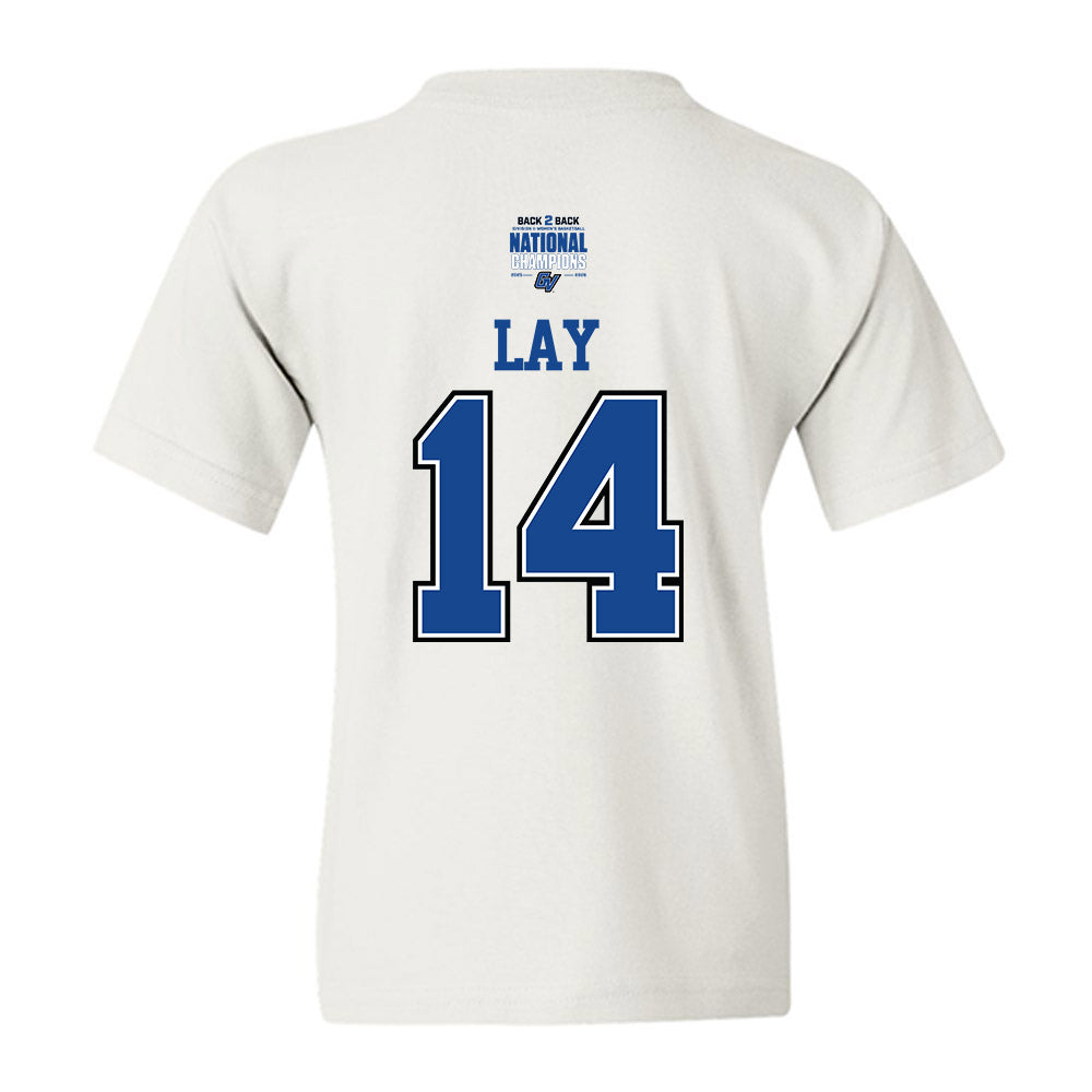 Grand Valley - NCAA Women's Basketball : Avery Lay - DII Back to Back National Champions Youth T-Shirt-1