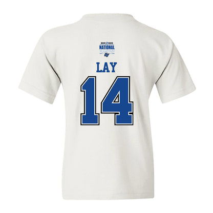 Grand Valley - NCAA Women's Basketball : Avery Lay - DII Back to Back National Champions Youth T-Shirt-1