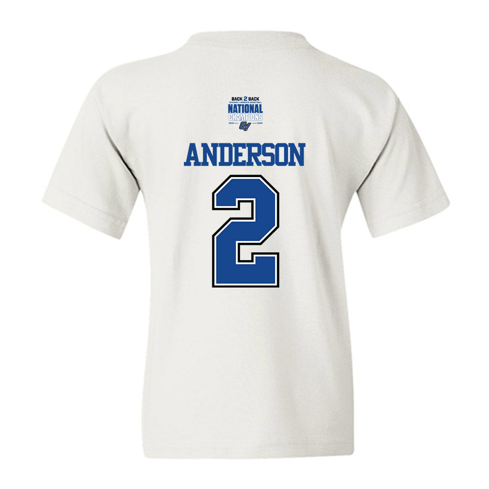 Grand Valley - NCAA Women's Basketball : Molly Anderson - DII Back to Back National Champions Youth T-Shirt-1