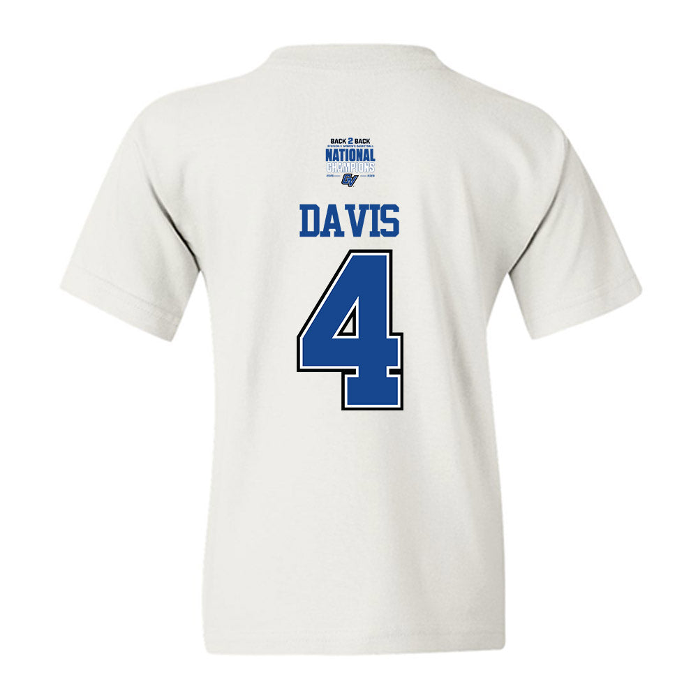 Grand Valley - NCAA Women's Basketball : Anayya Davis - DII Back to Back National Champions Youth T-Shirt-1