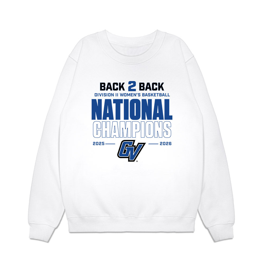 Grand Valley - NCAA Women's Basketball : Lexi Plitzuweit - DII Back to Back National Champions Premium Crewneck Sweatshirt-0