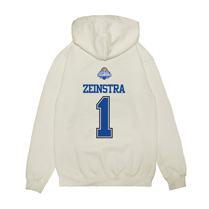 Grand Valley - NCAA Women's Basketball : Avery Zeinstra - 2026 DII Back to Back National Champions Premium Hooded Sweatshirt-1