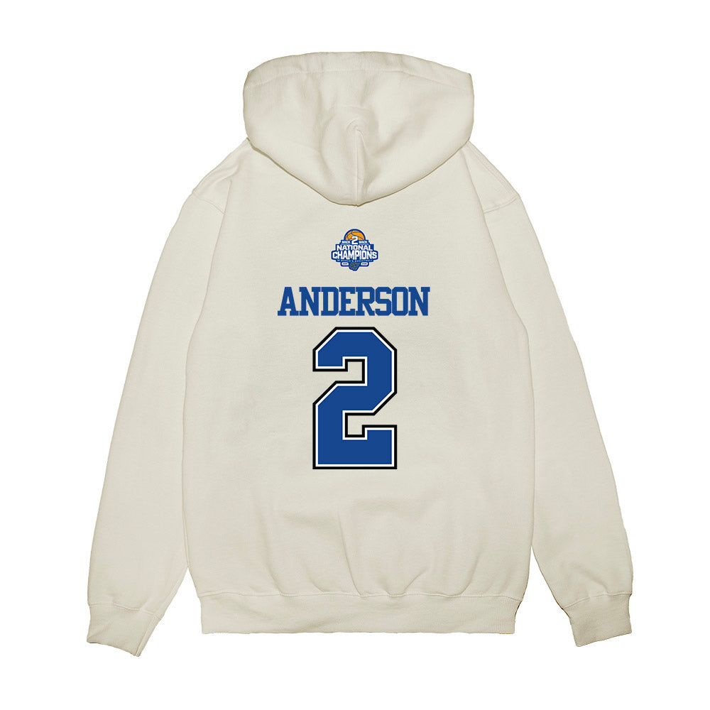 Grand Valley - NCAA Women's Basketball : Molly Anderson - 2026 DII Back to Back National Champions Premium Hooded Sweatshirt-1
