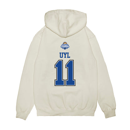Grand Valley - NCAA Women's Basketball : Madi Uyl - 2026 DII Back to Back National Champions Premium Hooded Sweatshirt-1
