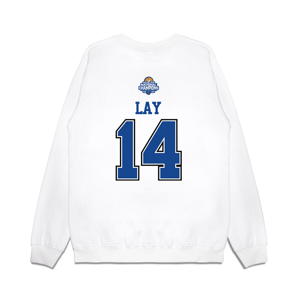 Grand Valley - NCAA Women's Basketball : Avery Lay - 2026 DII Back to Back National Champions Premium Crewneck Sweatshirt-1