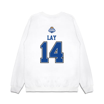 Grand Valley - NCAA Women's Basketball : Avery Lay - 2026 DII Back to Back National Champions Premium Crewneck Sweatshirt-1