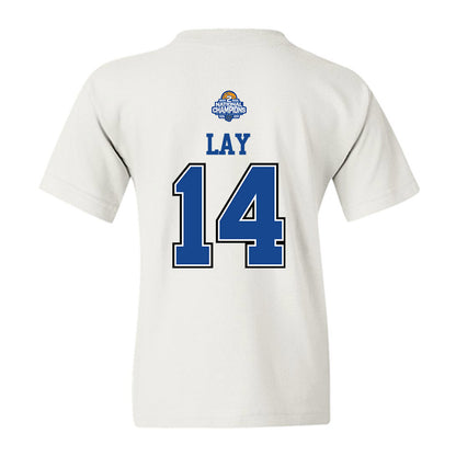 Grand Valley - NCAA Women's Basketball : Avery Lay - 2026 DII Back to Back National Champions Youth T-Shirt-1