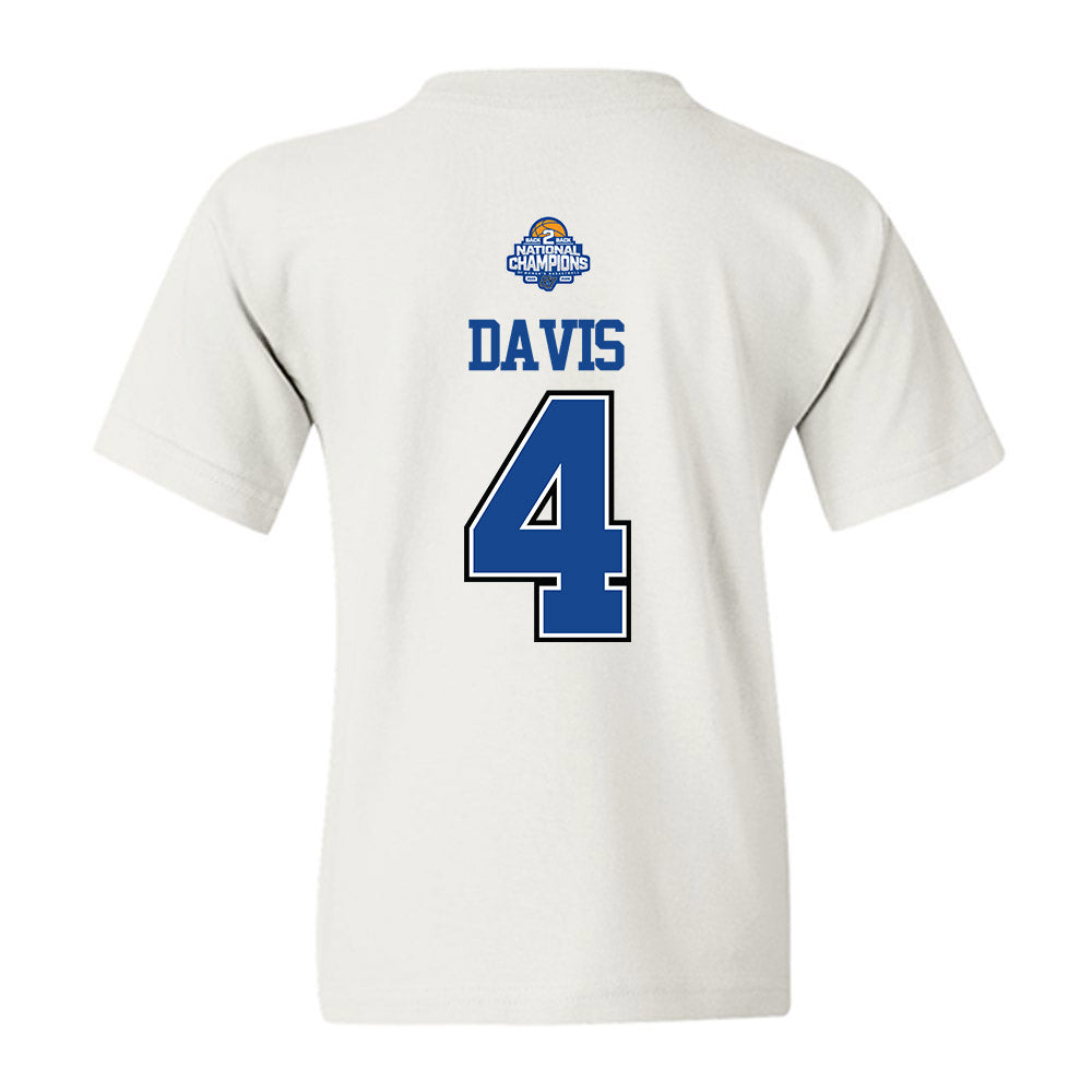 Grand Valley - NCAA Women's Basketball : Anayya Davis - 2026 DII Back to Back National Champions Youth T-Shirt-1