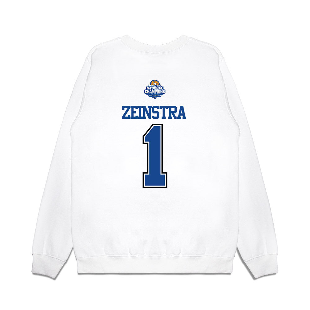 Grand Valley - NCAA Women's Basketball : Avery Zeinstra - 2026 DII Back to Back National Champions Premium Crewneck Sweatshirt-1