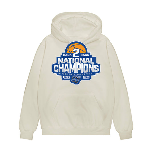 Grand Valley - NCAA Women's Basketball : Nicole Kamin - 2026 DII Back to Back National Champions Premium Hooded Sweatshirt-0