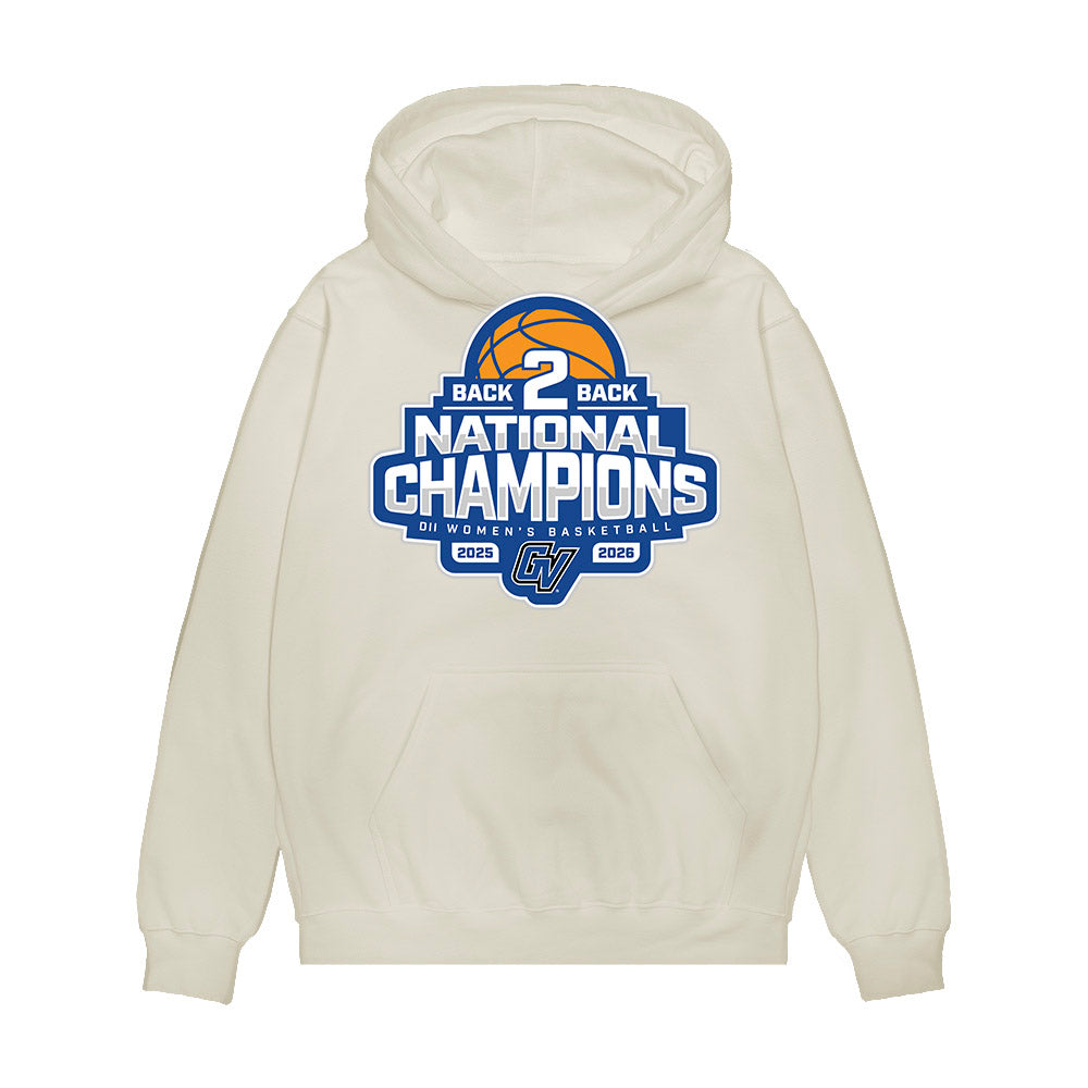 Grand Valley - NCAA Women's Basketball : Lexi Plitzuweit - 2026 DII Back to Back National Champions Premium Hooded Sweatshirt-0