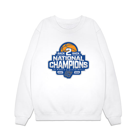 Grand Valley - NCAA Women's Basketball : Nicole Kamin - 2026 DII Back to Back National Champions Premium Crewneck Sweatshirt-0