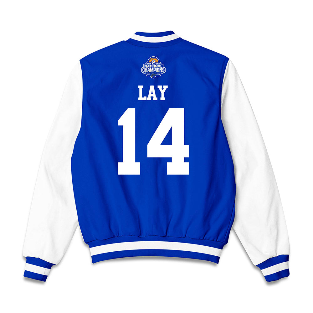 Grand Valley - NCAA Women's Basketball : Avery Lay - 2026 Back to Back DII National Champions Bomber Jacket-1
