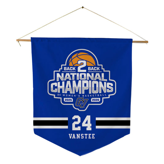 Grand Valley - NCAA Women's Basketball : Paige VanStee - 2026 Back to Back DII National Champions Pennant - 18" x 21"-0