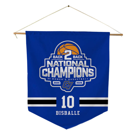 Grand Valley - NCAA Women's Basketball : MacKenzie Bisballe - 2026 Back to Back DII National Champions Pennant - 18" x 21"-0