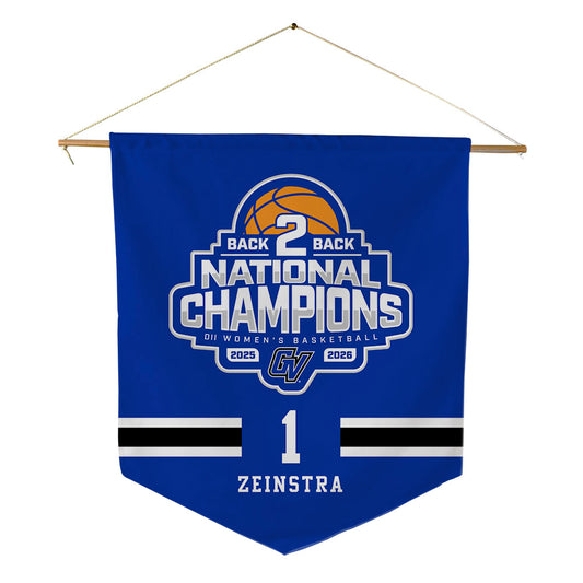 Grand Valley - NCAA Women's Basketball : Avery Zeinstra - 2026 Back to Back DII National Champions Pennant - 18" x 21"-0