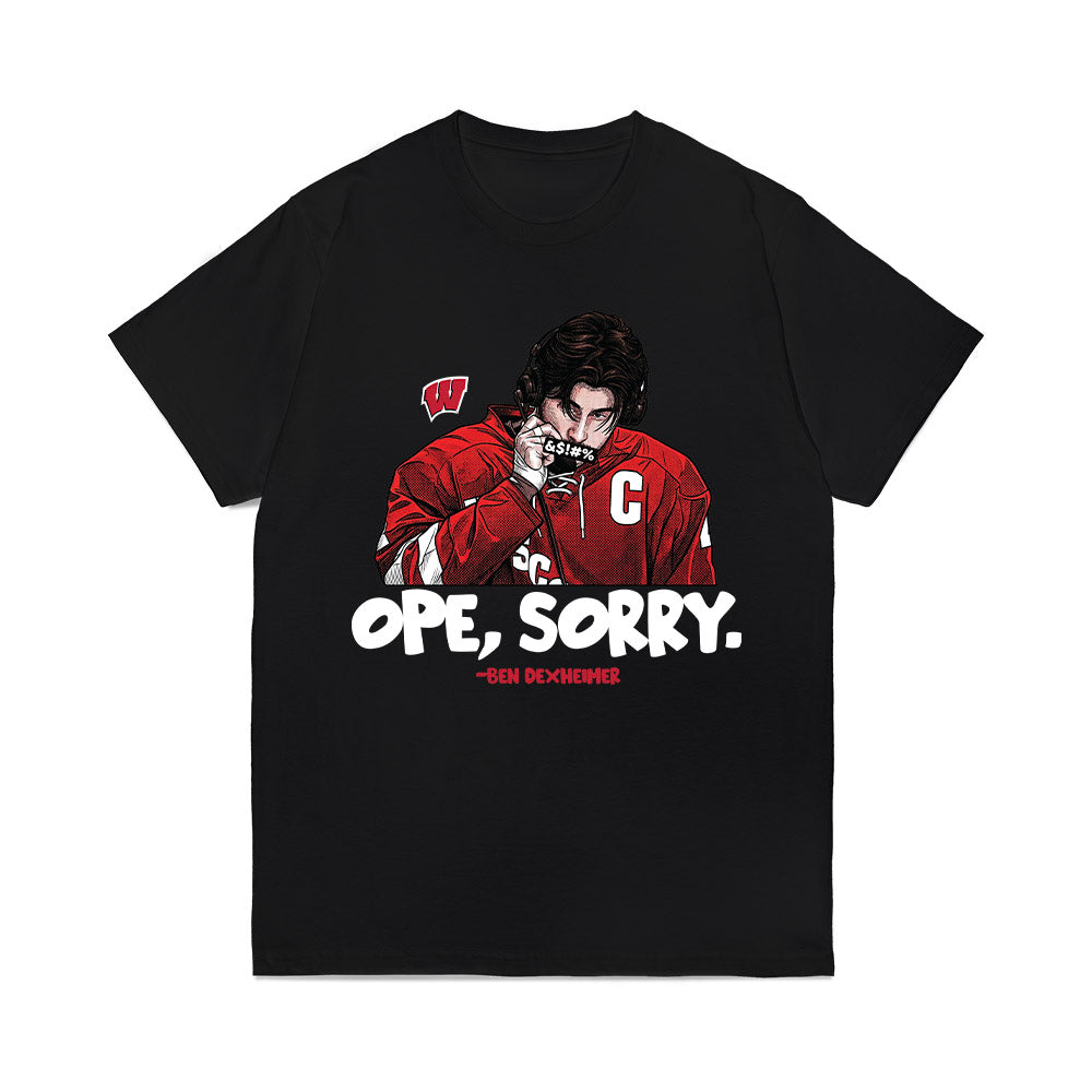 Wisconsin - NCAA Men's Ice Hockey : Ben Dexheimer - Graphic Tee Comfort Colors T-Shirt-0