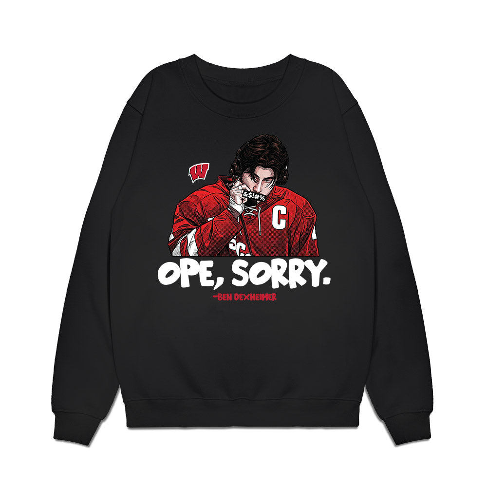 Wisconsin - NCAA Men's Ice Hockey : Ben Dexheimer - Graphic Tee Premium Crewneck Sweatshirt-0