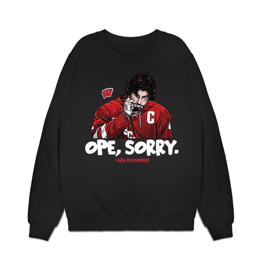Wisconsin - NCAA Men's Ice Hockey : Ben Dexheimer - Graphic Tee Premium Crewneck Sweatshirt-0