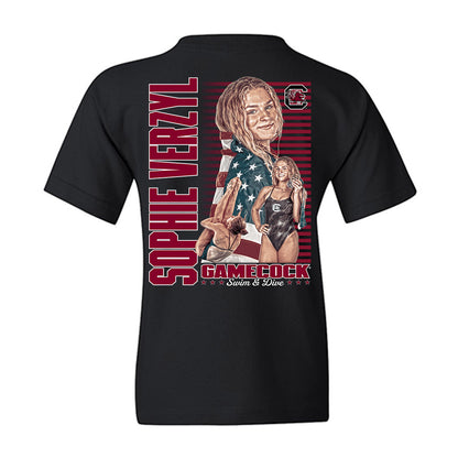 South Carolina - NCAA Women's Swimming & Diving : Sophie Verzyl - Collage Youth T-Shirt-1