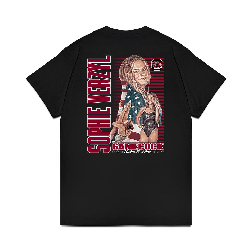 South Carolina - NCAA Women's Swimming & Diving : Sophie Verzyl - Collage Comfort Colors T-Shirt-1