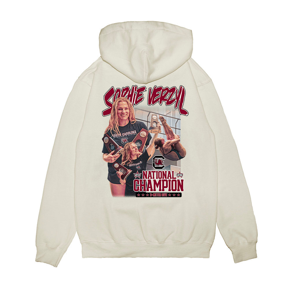 South Carolina - NCAA Women's Swimming & Diving : Sophie Verzyl - Collage Premium Hooded Sweatshirt-1