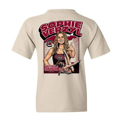 South Carolina - NCAA Women's Swimming & Diving : Sophie Verzyl - National Champion Caricature Youth T-Shirt-1
