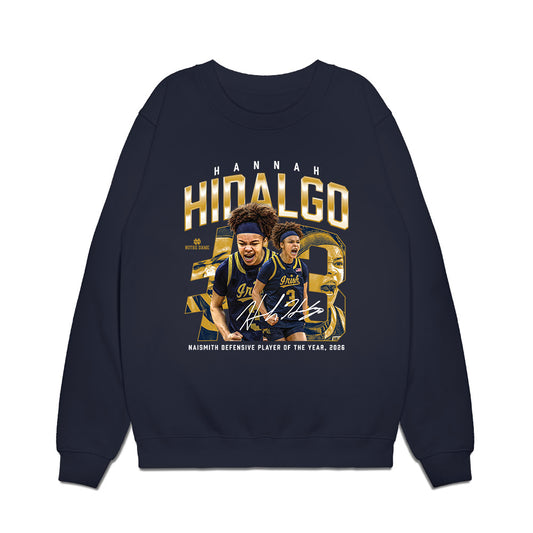 Notre Dame - NCAA Women's Basketball : Hannah Hidalgo - Defensive Player of The Year Premium Crewneck Sweatshirt-0