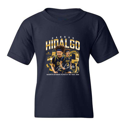 Notre Dame - NCAA Women's Basketball : Hannah Hidalgo - Defensive Player of The Year Youth T-Shirt-0