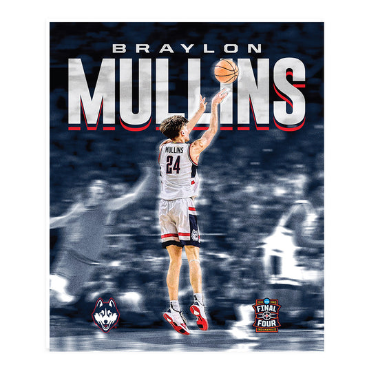 UConn - NCAA Men's Basketball : Braylon Mullins - NCAA® March Madness® 2026 Poster 20x24-0